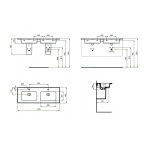 Ideal Standard Strada II Vanity Umywalka ścienna podwójna 124x46 cm prostokątna biała T300501