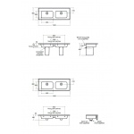 Ideal Standard Strada II Vanity Umywalka ścienna podwójna 124x46 cm prostokątna biała T363601