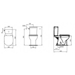 Ideal Standard Tempo Miska kompaktu WC - odpływ pionowo, Biały T331301