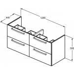 Ideal Standard Tempo Szafka umywalkowa wisząca 120 cm biały połysk E0539WG