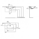 Ideal Standard Tesi Umywalka z powierzchniami bocznymi 83 cm, Biały T350901