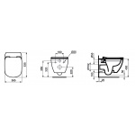 Ideal Standard Tesi WC Wiszący 53,5x36,5 cm Rimless biały T350301