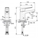 Ideal Standard Tonic II Bateria umywalkowa stojąca Piccolo, bez korka chrom A6331AA