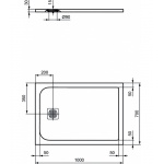 Ideal Standard Ultra Flat S Prostokątny brodzik prysznicowy 100 x 70 cm, Szary K8218FS