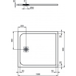 Ideal Standard Ultra Flat S Prostokątny brodzik prysznicowy 100 x 90 cm, Biały K8220FR