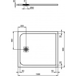Ideal Standard Ultra Flat S Prostokątny brodzik prysznicowy 100 x 90 cm, Czarny K8220FV