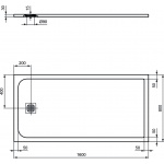 Ideal Standard Ultra Flat S Prostokątny brodzik prysznicowy 160 x 80 cm, Szary K8276FS