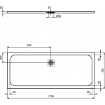 Ideal Standard Ultra Flat S Prostokątny brodzik prysznicowy 170 x 70 cm, Szary K8281FS