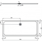 Ideal Standard Ultra Flat S Prostokątny brodzik prysznicowy 180 x 80 cm, Szary K8304FS