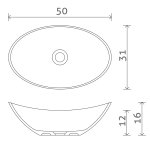 Inbalia Laguna Umywalka nablatowa 50x31 biały mat WBOC00105C00M110I