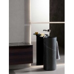       Inbani Giro Umywalka wolnostojąca Ø35xh85 cm Marquina Marble GR011MN