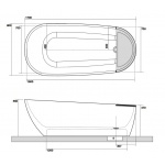 Kerasan Acquatech Wanna Wolnostojąca 170x80 cm Biała 375001