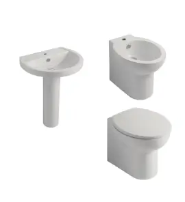 Kerasan Bit Zestaw: umywalka 62x49 + postument + bidet stojący + miska stojąca + deska 444001+447001+442001+441601+448801 WIETRZENIE MAGAZYNÓW !!! (K)