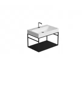 Kerasan Cento Struktura wisząca pod umywalkę 70x45 cm Czarny mat 924931