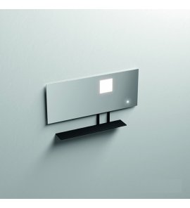 Kerasan Lustro ścienne 110x61 cm z półką metalową i oświetleniem LED Czarny mat 932831
