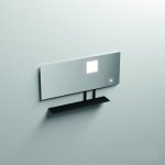 Kerasan Lustro ścienne 110x61 cm z półką metalową i oświetleniem LED Czarny mat 932831