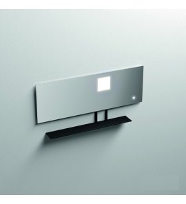 Kerasan Lustro ścienne 130x61 cm z półką metalową i oświetleniem LED Czarny mat 932931