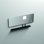 Kerasan Lustro ścienne 130x61 cm z półką metalową i oświetleniem LED Czarny mat 932931