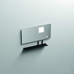 Kerasan Lustro ścienne 90x61 cm z półką metalową i oświetleniem LED Czarny mat 932731