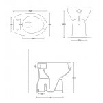 Kerasan Miska WC dla niepełnosprawnych 38x55 cm Biały 020103