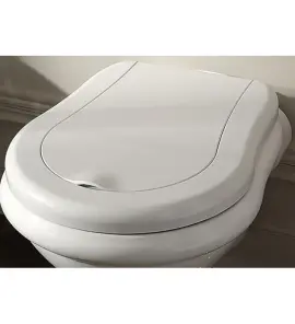 Kerasan Retro Deska wolnoopadająca biała zawiasy chrom 108901