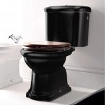   Kerasan Retro Miska WC do Kompaktu 38,5x72 cm Czarny 101204