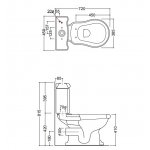 Kerasan Retro Miska WC do kompaktu 38,5x72 cm biały 101301
