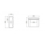 Kerasan Retro Spłuczka WC Dolnopłuk 45,5x17,5 cm Biały 108201