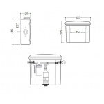 Kerasan Retro Spłuczka WC Dolnopłuk 45,5x17,5 cm Czarny 107204