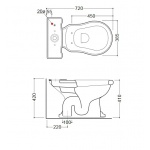   Kerasan Retro Miska WC do Kompaktu 38,5x72 cm Czarny 101304