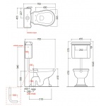   Kerasan Retro Miska WC Stojący 38,5x51 cm Czarny 101004