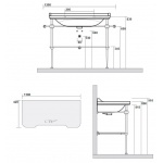 Kerasan Waldorf Stelaż Umywalkowy 120 cm Chrom 9203K1