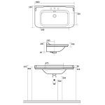   Kerasan Waldorf Umywalka Ścienna 100x55 cm Biały 4142K1/3FORI W MAGAZYNIE!!