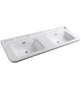 Kerasan Waldorf Umywalka Ścienna Podwójna 150x55 cm Biały 4143K1