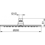 Keuco Deszczownica 200 mm, Chrom 59986010101
