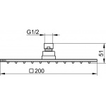 Keuco Deszczownica 200x200 mm, Chrom 59986010102