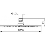 Keuco Deszczownica 250 mm, Chrom 59986010201