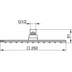 Keuco Deszczownica 250x250 mm, Chrom 59986010202