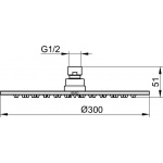 Keuco Deszczownica 300 mm, Chrom 59986010301