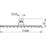 Keuco Deszczownica 300x300 mm, Chrom 59986010302