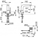 Keuco Edition 400 Bateria Umywalkowa jednouchwytowa 150 z korkiem, Chrom 51505010000