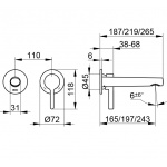 Keuco Edition 400 Bateria umywalkowa 2-otworowa ścienna, Chrom 51516010202