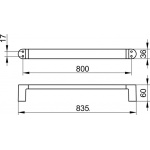Keuco Elegance Reling na ręcznik 800 mm, Chrom 11601010800