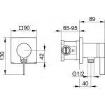 Keuco IXMO SOLO Bateria jednouchwytowa podtynkowa z przyłączem węża, Chrom 59552019522