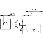 Keuco IXMO Wylewka wanowa, 152 mm Chrom 59545010002