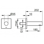 Keuco IXMO Wylewka wanowa, 202 mm Chrom 59545010102