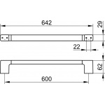 Keuco Moll Reling na ręcznik 600 mm, Chrom 12701010600
