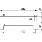 Keuco Moll Reling na ręcznik 800 mm, Chrom 12701010800