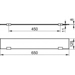 Keuco Moll Szklana półka z mocowaniami 650 mm, Chrom 12710015600