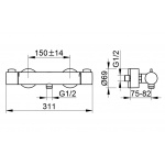 Keuco Plan Blue Bateria natryskowa ścienna, Chrom 53924010100